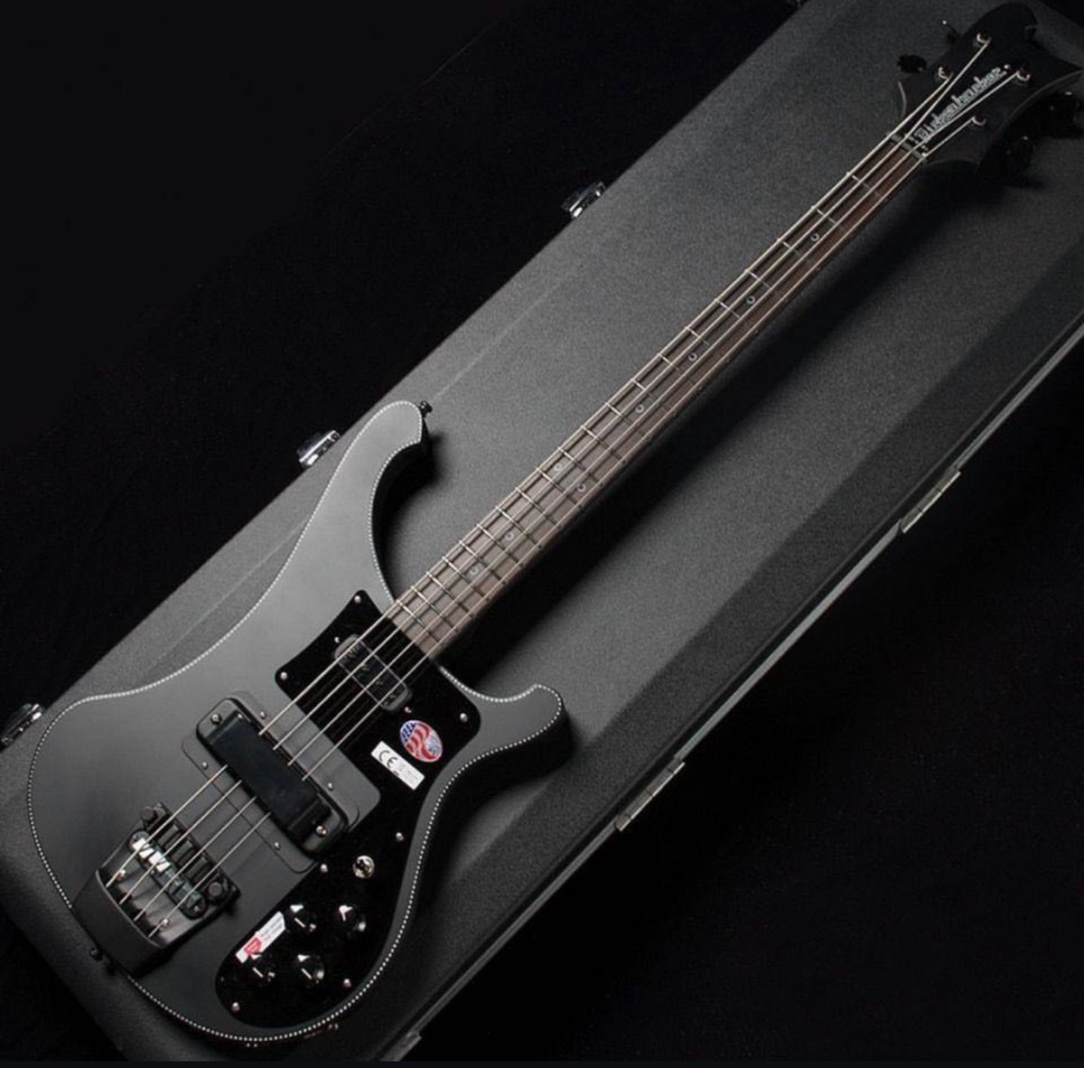 A Rickenbacker 4003 Limited Edition Noir bass in matte black