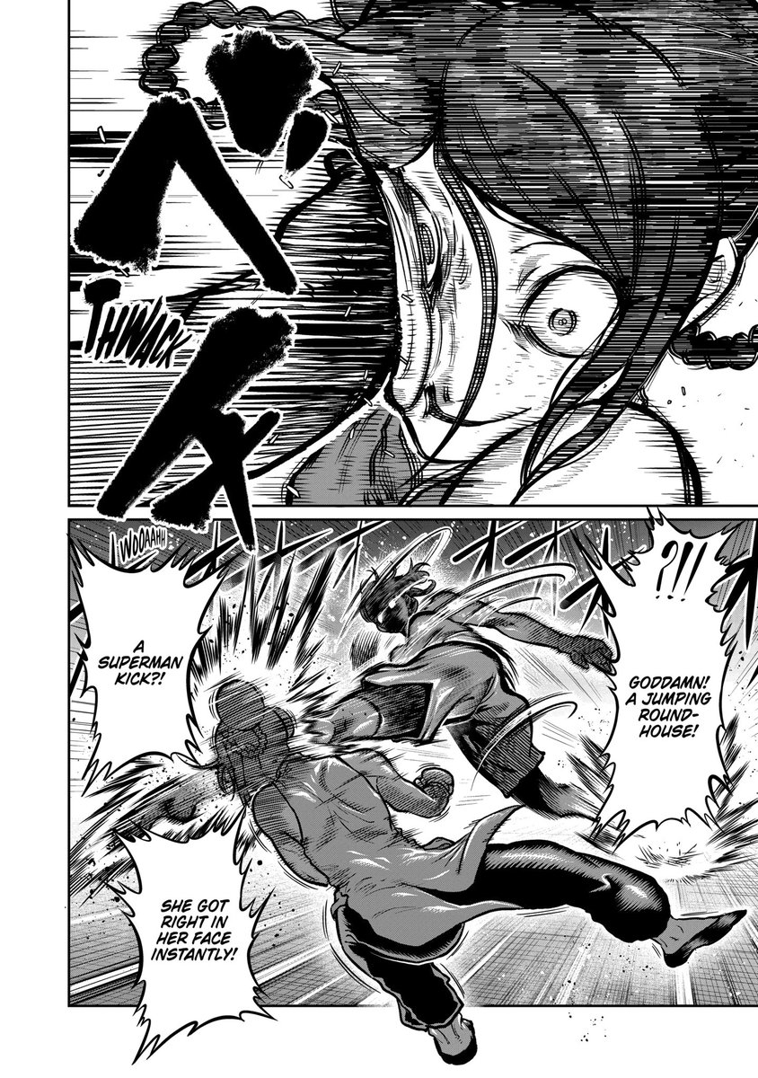 AbnormalNanites's tweet photo. @HuntsHeroes @ChisokuKogeki Like the sound of a cannon, Hitode booms forward opening her attack with a 𝑺𝒖𝒑𝒆𝒓𝒎𝒂𝒏 𝑲𝒊𝒄𝒌! Crashing the forefront of her foot into the Martial Artists' face! 

Lifting up her second foot she would strike at blinding speeds at his hip, fully intended to shatter it. - https://t.co/e22Qqo91nA