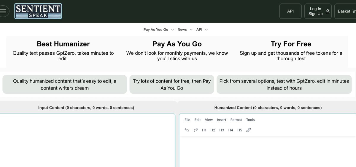📢From one of the trending AI tools on AI Secret Newsletter:  

Sentient - AI to human text humanizer, 2000 free words, 90%+ human output. Built-in GptZero detection. 

→ aisecret.co/sentient
