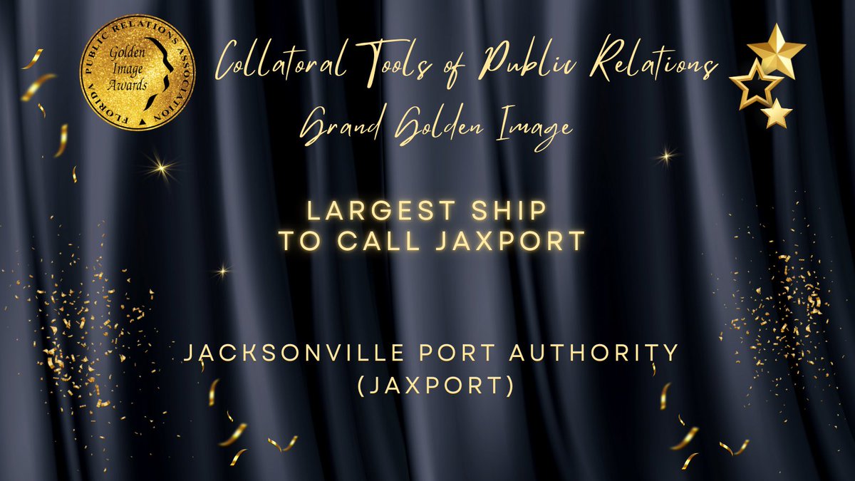 Congratulations to our Grand Golden Image Winner in the Collateral Tools in Public Relations Division.
 
The largest cargo ship ever call the Jacksonville Port Authority (JAXPORT) arrived in May 2023, attracting dozens of media, numerous port partners, and area residents.
