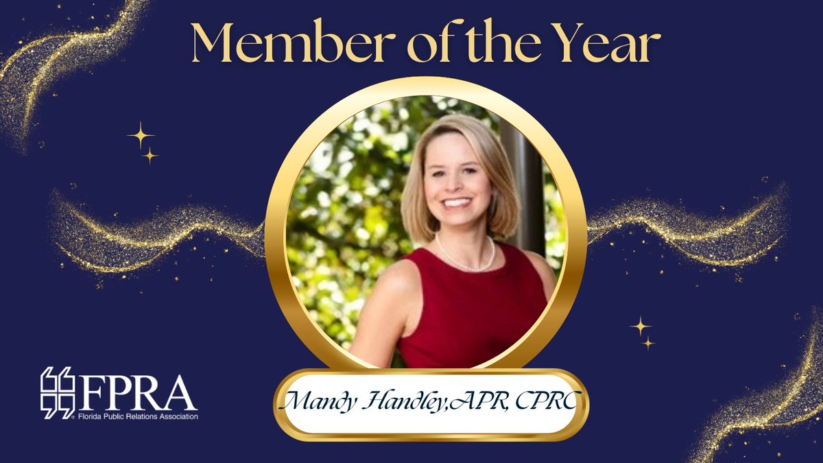 Congratulations to our FPRA Member of the Year, Mandy Handley.
 
This award recognizes one member who has made a significant contribution to the Association through outstanding leadership, demonstrated enthusiasm, extraordinary commitment.