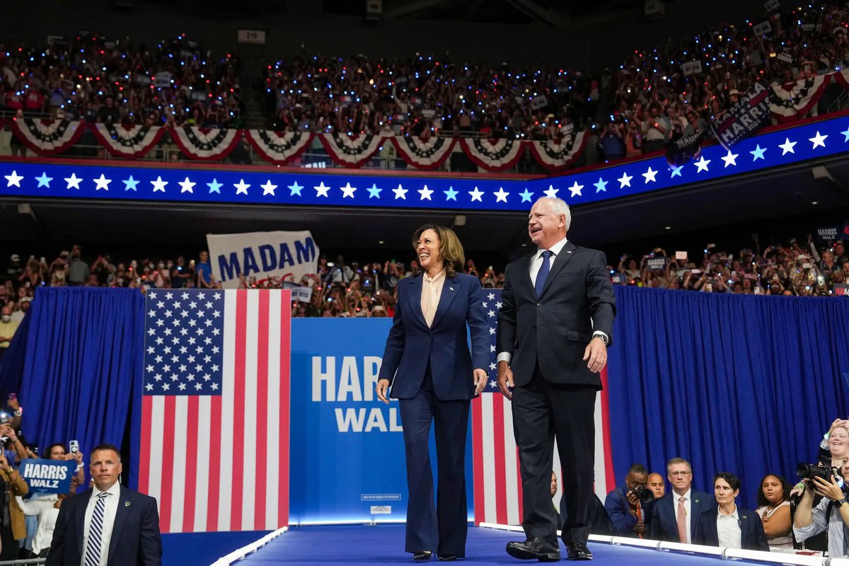 JennMurrah's tweet photo. I feel we have been blessed. This time around, I’ll be voting for the woman with pride and excitement. Thank you @KamalaHarris and @Tim_Walz for joining forces - the cop and the veteran taking on the war dodging convicted felon. #Kamala2024 #TimWalzIsAmericasDad #vote https://t.co/rqFxgKH69a