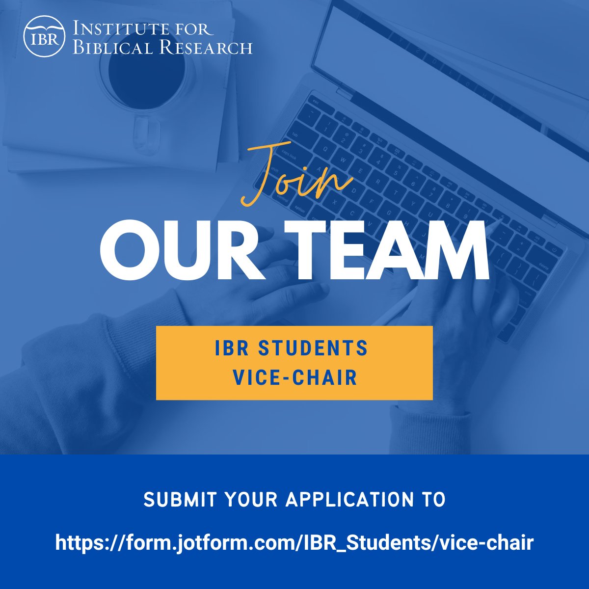IBR Students (@ibrstudents) on Twitter photo OPEN POSITION: The IBR Students Committee is searching for a new Vice-Chair to start in November. For those interested in applying, the position description and application form can be found here: form.jotform.com/IBR_Students/v…. Applications are due by Aug. 26. #IBRstudents <a href="/IBRBBR/">Institute for Biblical Research (IBR)</a> OPEN POSITION: The IBR Students Committee is searching for a new Vice-Chair to start in November. For those interested in applying, the position description and application form can be found here: form.jotform.com/IBR_Students/v…. Applications are due by Aug. 26. #IBRstudents <a href="/IBRBBR/">Institute for Biblical Research (IBR)</a>