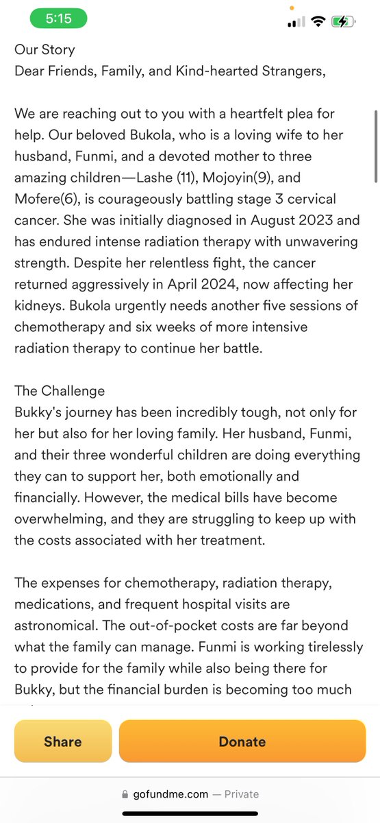 TheHabaneroChef's tweet image. Please RT when this comes up on your TL. 
Aunty Bukola is my uncles wife and she was diagnosed last year with stage 3 cervical cancer.
Anything you can donate to help will go a long way.
Thank you 
gofund.me/c5100598