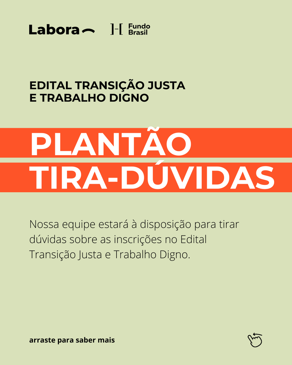fundobrasil's tweet photo. Neste vídeo, a equipe do Labora responde algumas dúvidas frequentes sobre o processo de inscrição no edital. Mas se a sua dúvida não foi sanada ainda, participe do nosso Plantão Tira-Dúvidas:
🗓13 de agosto, terça-feira;
⏰Das 11h às 13h;
🖥Google Meet: https://t.co/c5rFMScFSJ https://t.co/VOYIqXYX96
