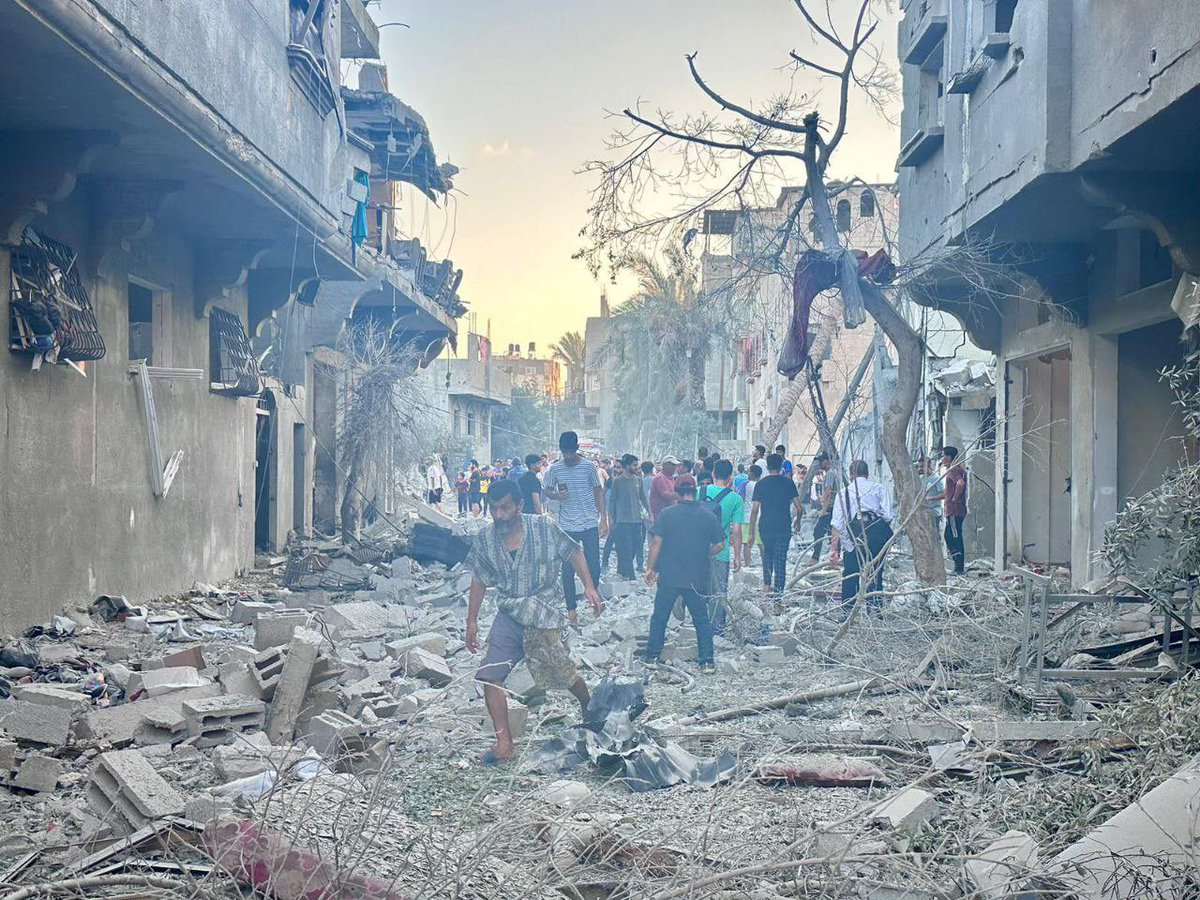 Within 300 days, lsrael has dropped 82,000 tons of explosives on Gaza Strip, destroying the following: 

• 430,000 houses. 
• 821 mosques. 
• 3 churches. 
• 206 historical sites. 
• 25,000 km of sewage networks. 
• 700 water wells.