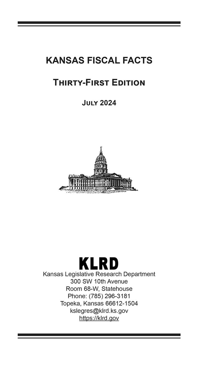 Check out the newly published 2024 Kansas Fiscal Facts, an essential publication for anyone interested in the Kansas budget!

klrd.org/2024/08/06/kan…

#ksleg