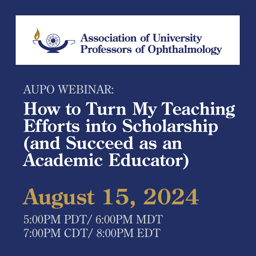 AUPO Program Directors Council is hosting a 90-min webinar, "How to Turn Teaching Efforts into Scholarship (and Succeed as an Academic Educator)" on Aug 15, at 5 PM PDT / 8 PM EDT. Transform your teaching into impactful research and publications. Register: mailchi.mp/54b996082dbe/a…