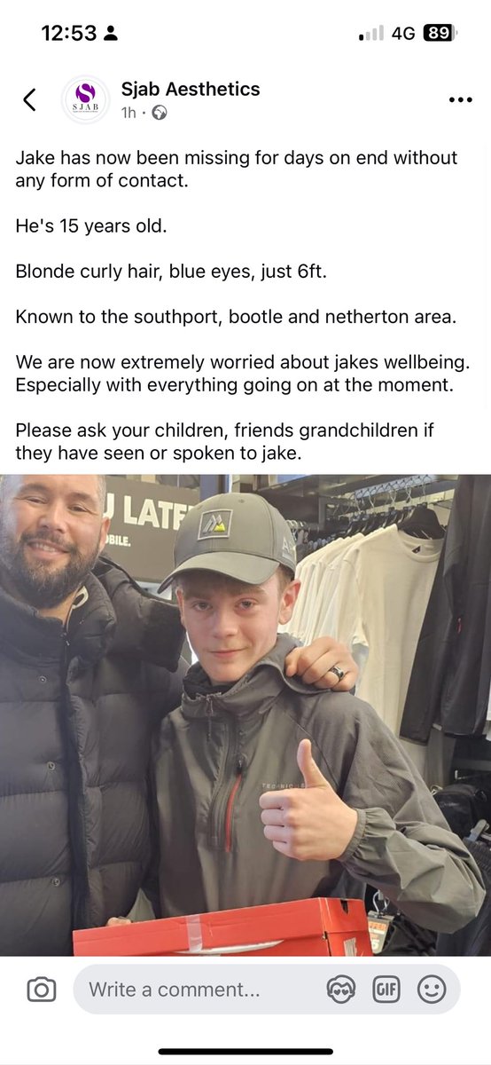 Please share. Jake has now been missing from Netherton for over a week