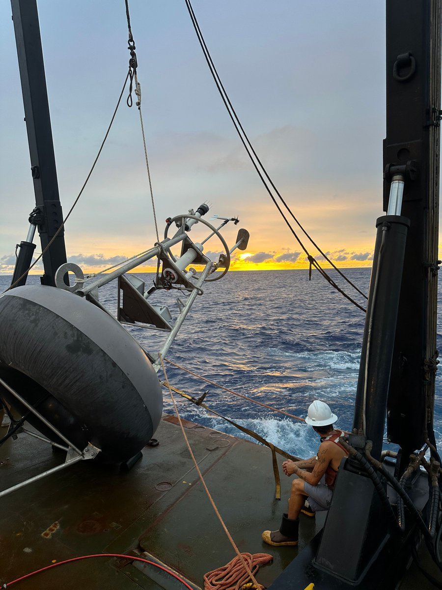 databuoycenter's tweet photo. Here’s a #postcard from the field: Our team sent back pictures from deploying a TAO Recapitalization station, 8N 165E! This station is part of our efforts to update our #climate array by 2027. #NDBCAtSea @NOAA @NWS https://t.co/O3pvyCB10V https://t.co/7aY0kLSzJo