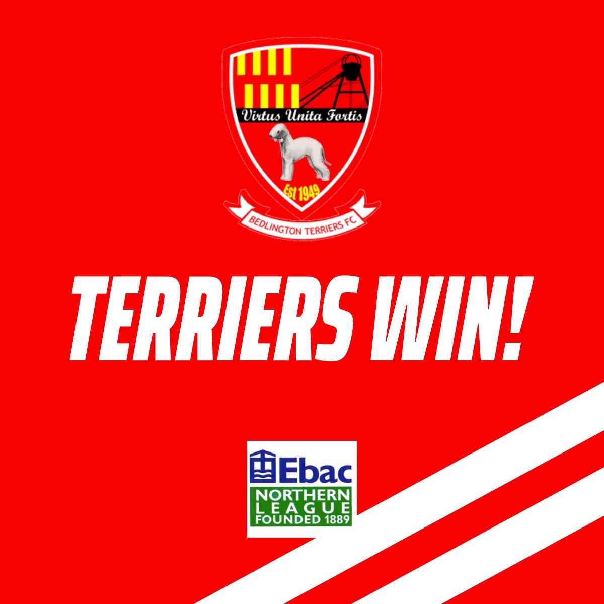 TERRIERS WIN 3-2! 🔴⚪️ 

A last minute winner from Kev Carr sees all 3 points coming back to Bedlington. 

⚽️ Lawrence
⚽️ Smith
⚽️ Carr

🤝 Thank you all at <a href="/CABoldon/">Boldon CA FC</a> for the hospitality tonight &amp; all the best for the season.

🐶 #prideofbedlington