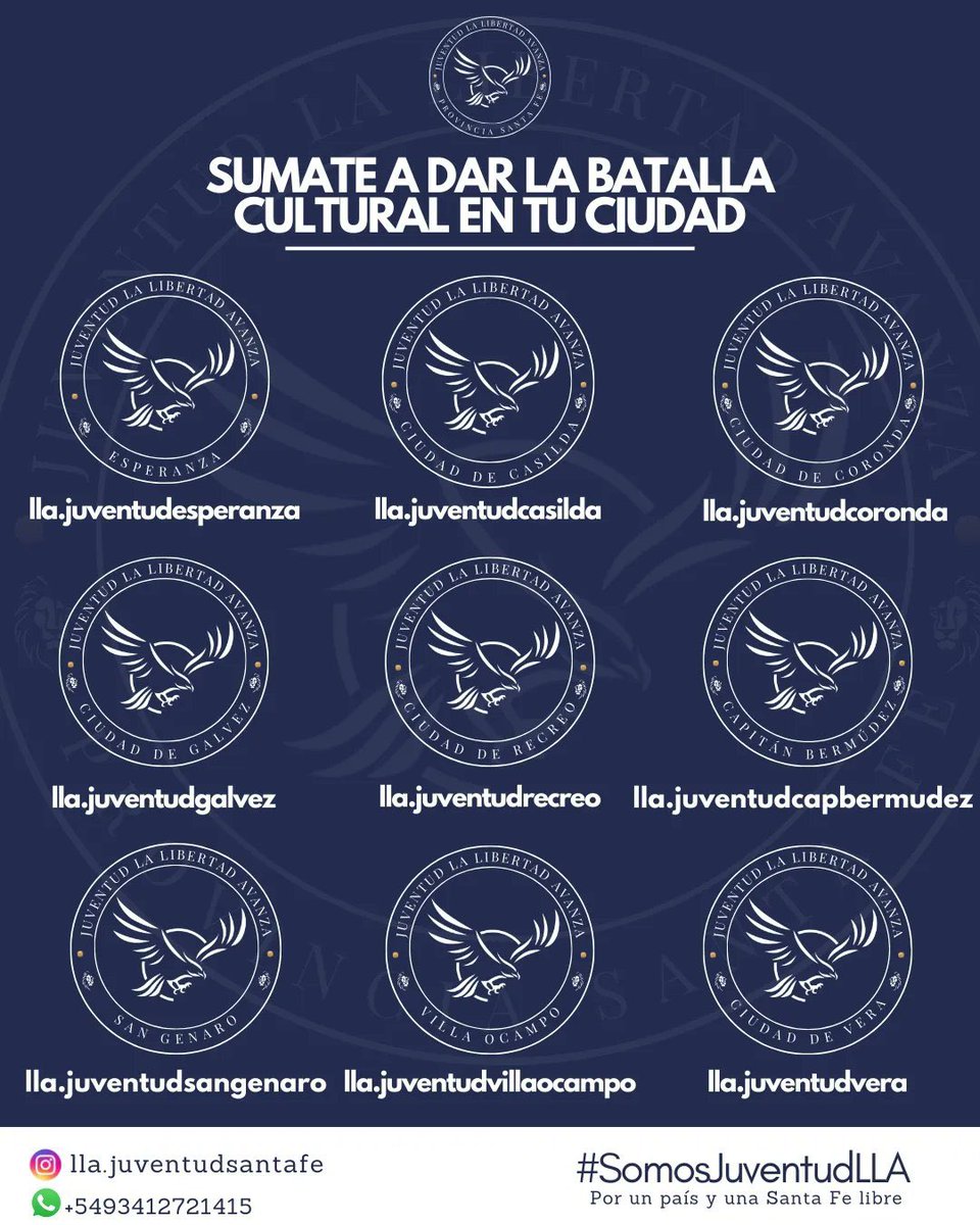 jllasantafe's tweet image. ¡BIENVENIDOS A NUESTRA CUENTA DE X!
Somos la juventud oficial de @LLibertadAvanza en la Provincia de Santa Fe y junto al presidente @JMilei y a nuestra diputada nacional @romidiezok te invitamos a sumarte para dar la batalla en nuestra provincia.
También podes seguirnos acá:…