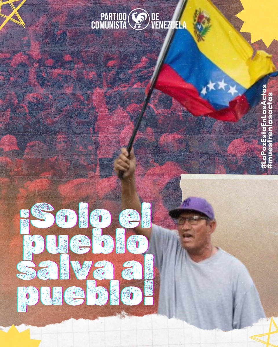Vamos siempre de la mano del PUEBLO TRABAJADOR! 

El PCV mantiene firme su compromiso en favor de las mayoría en contra del imperialismo y aquellos que falsean los postulados del socialismo para su beneficio propio 

Solo el PUEBLO salva al PUEBLO! 🚩✊