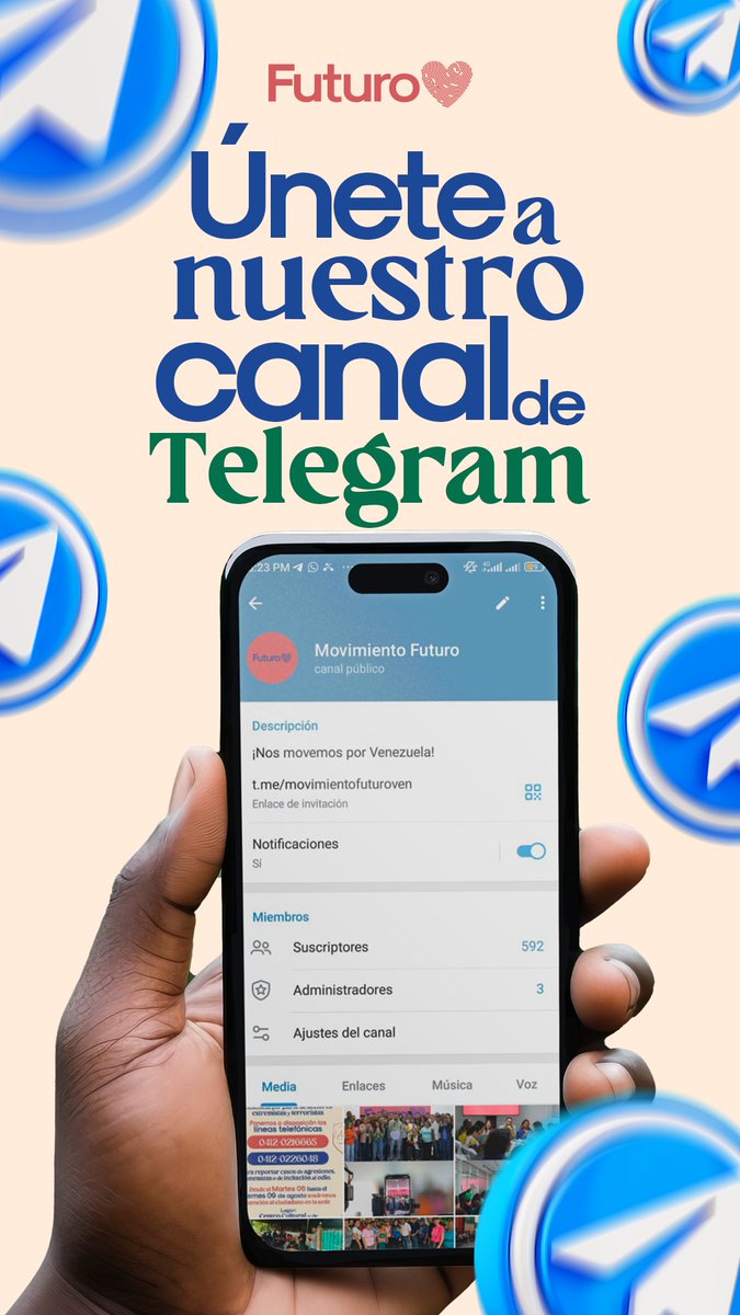 ¡Únete a nuestro canal de Telegram!📱

Entra aquí 👇🏼
t.me/movimientofutu…

¡Nos movemos por Venezuela!🇻🇪