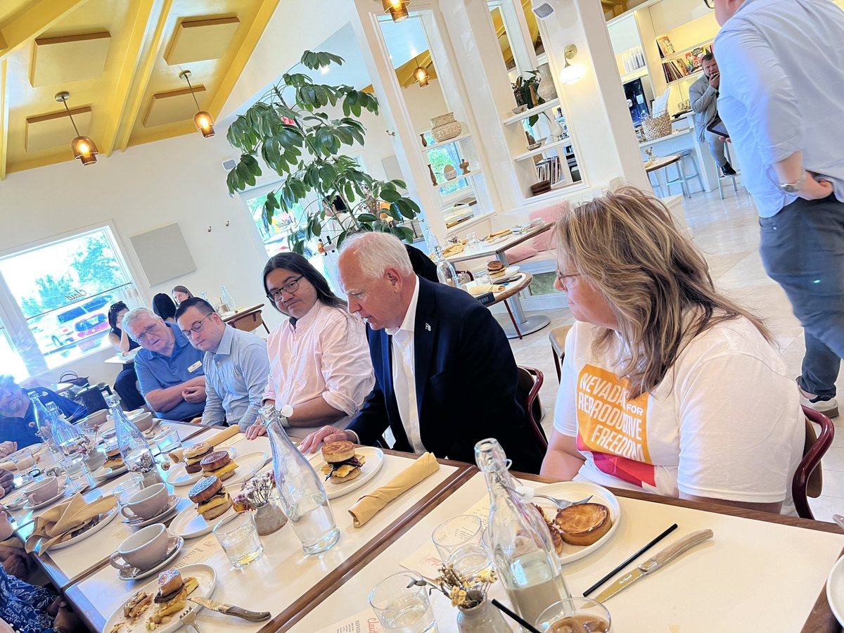 In June I was invited to attend a breakfast from the Biden- Harris campaign. I was exhausted  “I’ll just stop by”.  I stayed the entire time! It was the energy, caring, enthusiastic, and intelligent Minnesota Governor Tim Walz. 
So excited for the Harris- Walz ticket!!