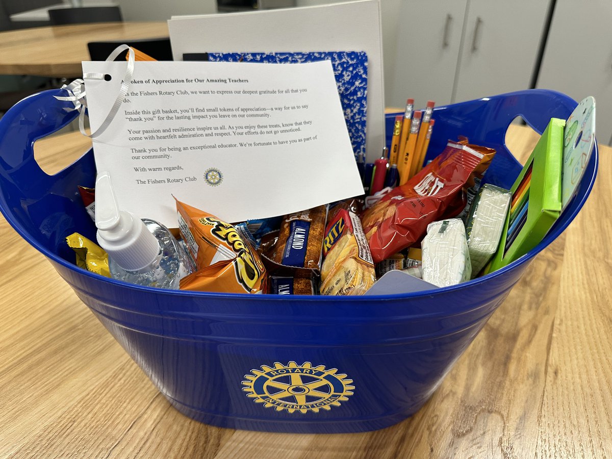 Thank you Fishers Rotary Club for your beginning of the year well wishes!  The New Britton Elementary teachers appreciate you! <a href="/FishersRotary/">Fishers Rotary Club</a> <a href="/NBEbulldogs/">New Britton Elem.</a> <a href="/HSESchools/">Hamilton Southeastern Schools</a>