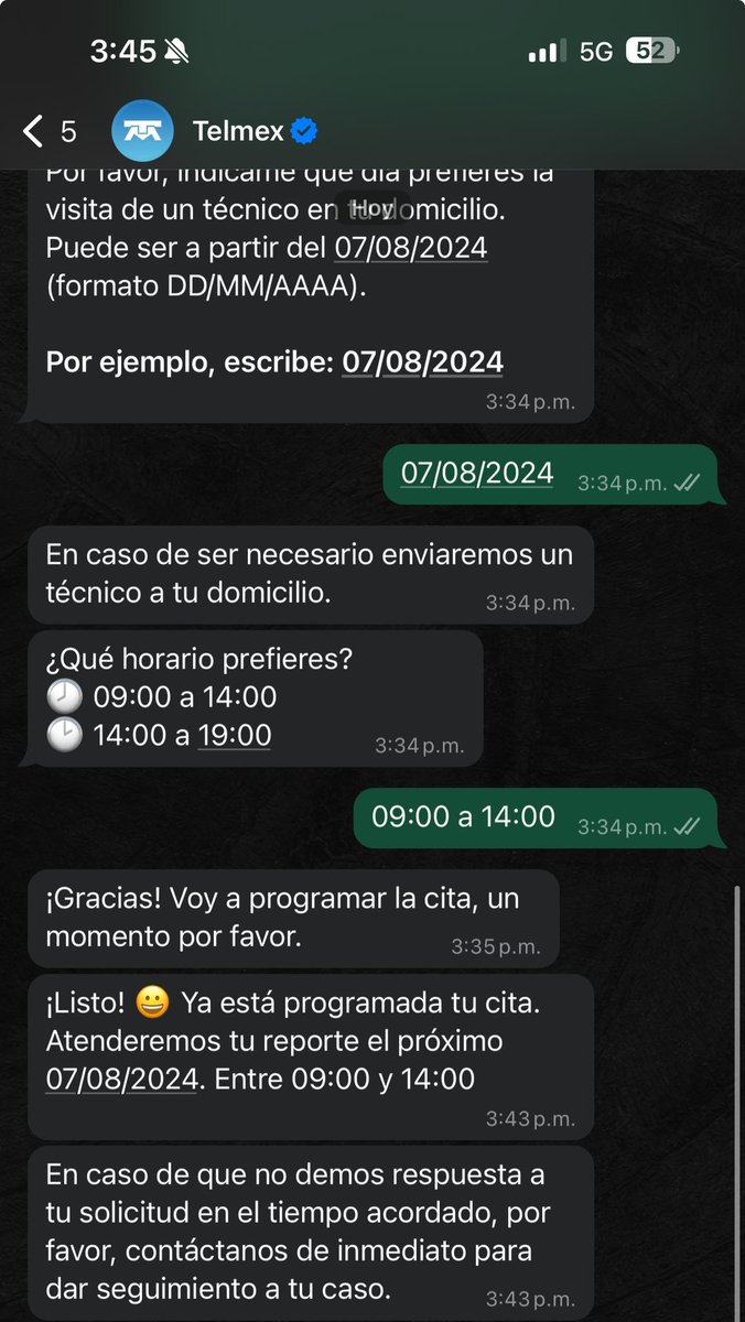 _jacobogonzalez's tweet photo. @TELMEXSoluciona @Telmex te ruego, por favor no me vuelvas a dejar plantado. Tengo ya cinco días sin servicio, y tres días que me dejan plantado con cita programada (ver imagen). Reporte 026446202. https://t.co/UAKI8vpxLC