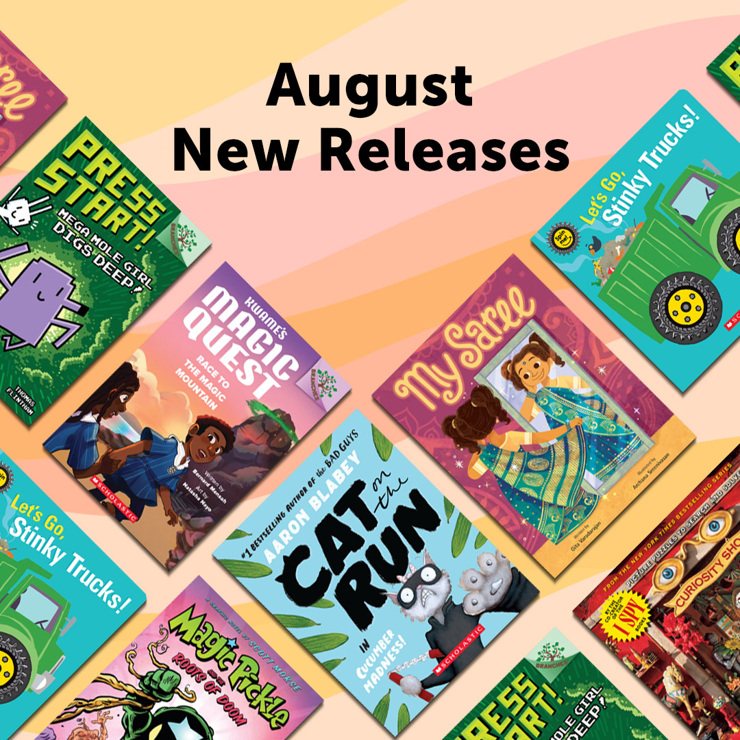 Scholastic's tweet image. Between reads? Try August new releases! Make room for our most anticipated new titles of the month your whole family will love. Shop The Scholastic Store now. bit.ly/46D9GY0