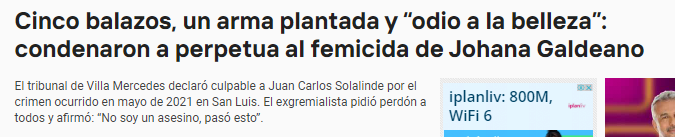 HoracioCabak's tweet photo. Acaban de dictarle perpetua al sindicalista de la UOCRA de San Luis, Juan Carlos Solalinde, por asesinar a su mujer .
No la quisieron escuchar cuando denunciaba ser golpeada, porque a su pareja lo protegía Rodriguez Saa.
En el juicio todos los testigos hablan de la violencia que ejercía,  que le pegaba y hasta llegó a violarla mientras le apuntaba con un arma.
Otra victima del poder politico.
Fernández, Alperovich, Espinoza, Rodriguez Saa....
¿Coincidencia?...