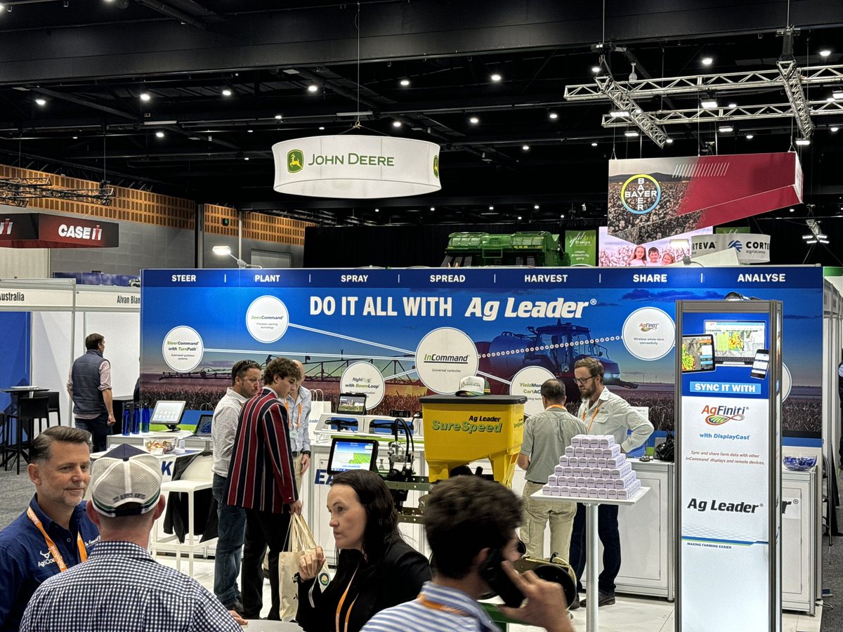 Yesterday was abuzz with excited delegates catching up and learning about the latest developments in #cotton. Plenty more interesting sessions today, or come and visit us in the trade hall. Come and admire the stress pyramid of <a href="/NeilWestAGL/">Neil West</a> #2024CottonConference