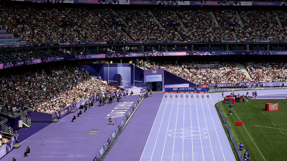 Wellthlete's tweet photo. The purple track is everything #ParisOlympics https://t.co/0exmlDniHH