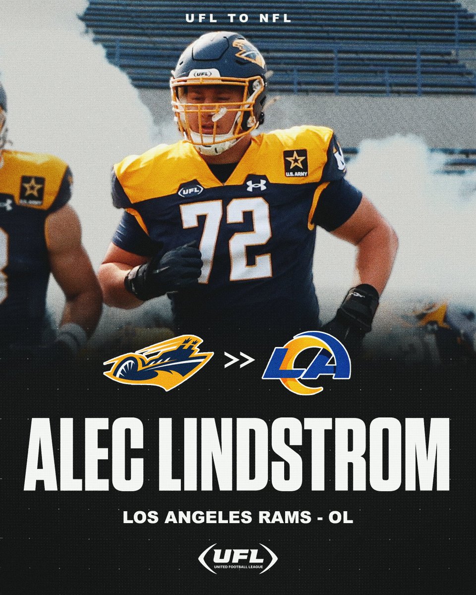 TheUFL's tweet photo. Former @USFLShowboats OL Alec Lindstrom is headed to Los Angeles 🔥 https://t.co/dwPtgXaQIS