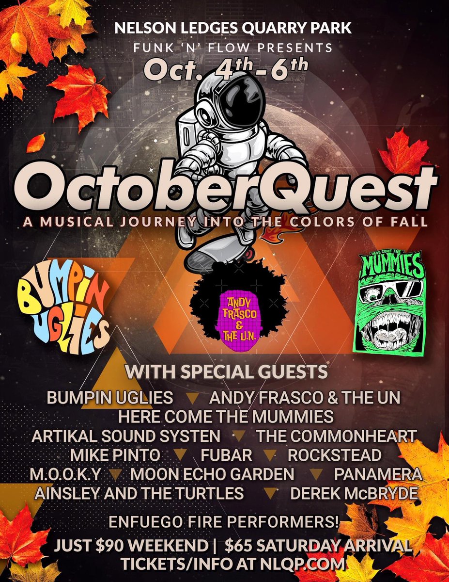 OCT 4-6 THIS YEAR!
We return to Nelson Ledges for Octoberquest 2024 👻🎃

#bumpinuglies #andyfrasco #herecomethemummies