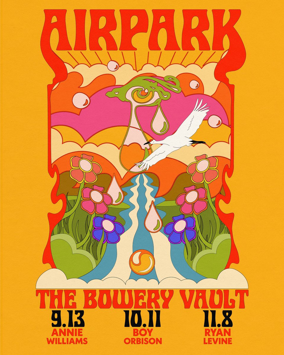 Very excited to announce our intimate Fall residency at the Bowery Vault w/ some of our favorites.
On sale NOW: airparkband.com