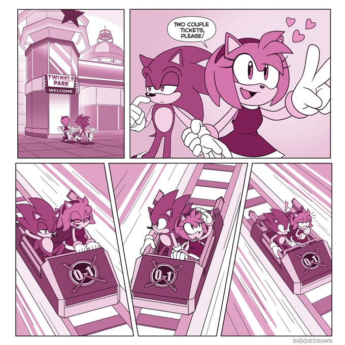 short comic based on the sonic &amp; amy wallpaper cover story 