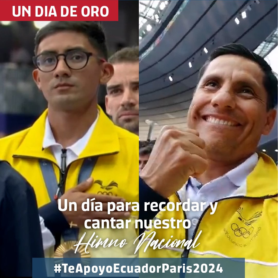 jeffersonperezq's tweet photo. Te cuento como viví el dia de la medalla olímpica de Daniel, con mensajes, Imposición de la Medalla y la emoción de volver a cantar nuestro Himno.

#teapoyoecuadorparis2024 #Paris2024Olympics #Ecuador 

https://t.co/XHLuTvqSeO https://t.co/jTkQMtkHLv