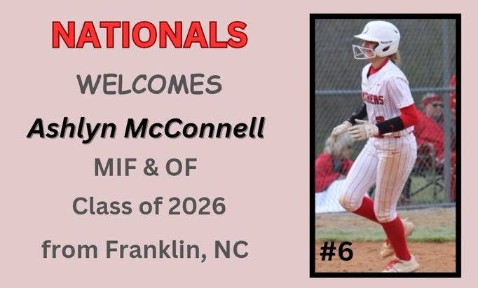 🔥 Fall Addition #2 to our roster 🔥 

We would like to welcome Ashlyn McConnell MIF/OF 2026 Franklin HS
Committed: North Georgia

“Ashlyn comes from our sister team Nationals-Sars”. Very athletic, versatile player that comes from a strong HS program!