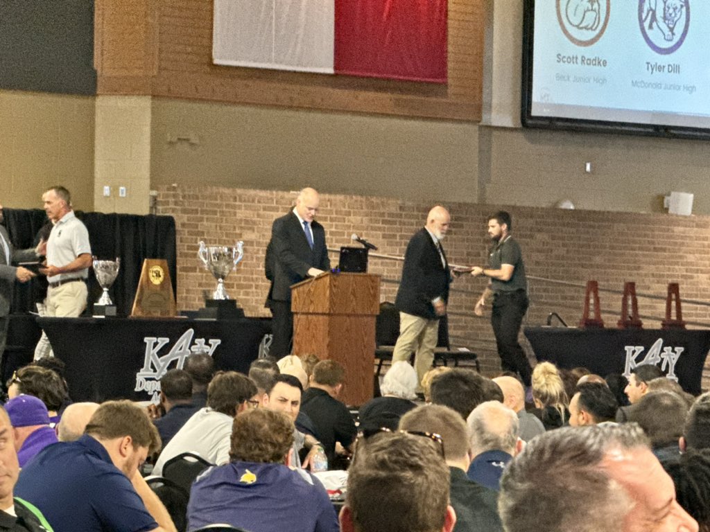 DISTRICT Junior High School Coach of the Year… Tyler Dill! Coach Dill builds relationships with all students, always comes to the rescue in the halls, and builds athletes to their utmost potential! WE, <a href="/MDJH_Panthers/">McDonald Junior High School</a> , are SO proud you are a Panther! Great Job! <a href="/MdjhAthletics/">MDJH_Athletics</a>