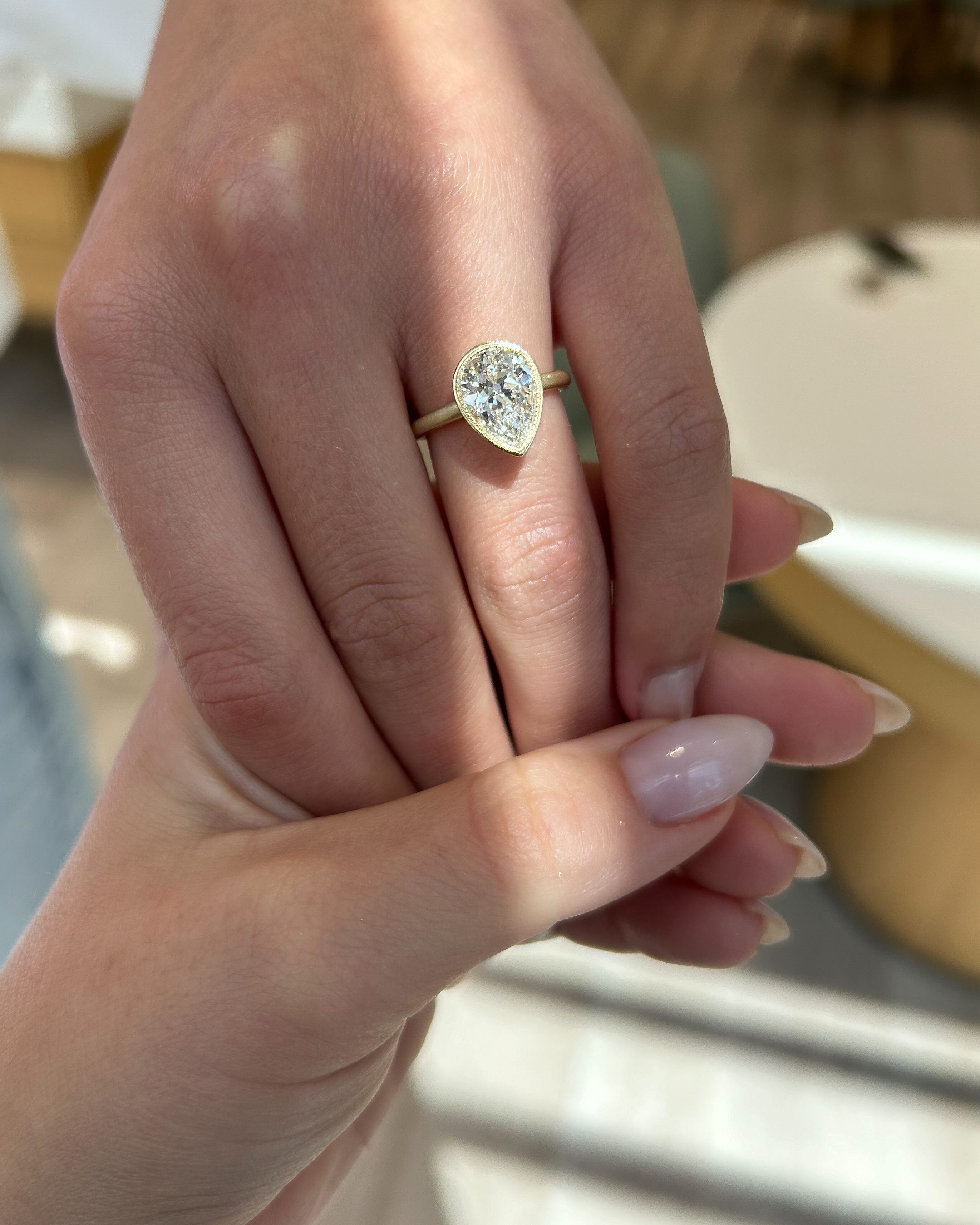 Brilliant Earth on X Meet your new dream ring. We instantly fell in love with this custom antique cut pear bezel engagement ring designed by a member of our brand team. It
