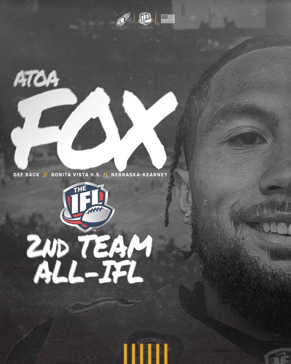 San Diego Strike Force (@sdstrikeforce) on Twitter photo Congrats to #SanDiego DB Atoa Fox @atoatasi on his 2nd Team All- <a href="/IndoorFL/">Indoor Football League</a> selection after also being named to the All-Rookie team! Atoa finished the season with 71.5 total tackles (12th in IFL), 7 INTs (T-3rd in IFL), 11 PBUs (T-10th in IFL) through 18 games. Congrats to #SanDiego DB Atoa Fox @atoatasi on his 2nd Team All- <a href="/IndoorFL/">Indoor Football League</a> selection after also being named to the All-Rookie team! Atoa finished the season with 71.5 total tackles (12th in IFL), 7 INTs (T-3rd in IFL), 11 PBUs (T-10th in IFL) through 18 games.