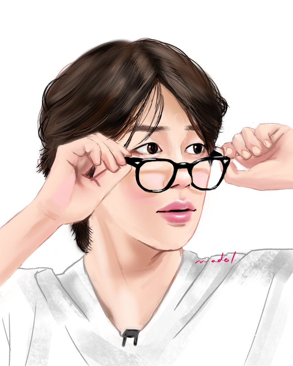 madol1013's tweet photo. メガネをずらして見たものは何だったのか？
楽しみすぎる

#AreYouSure #이게맞아 
#btsfanart #jiminfanart https://t.co/4qA2PFhUNF