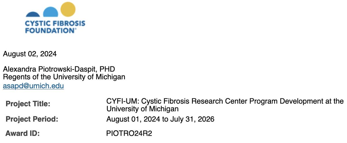 Alex Piotrowski-Daspit (@asap_data) on Twitter photo Excited to build a #CF research center here <a href="/UMich/">University of Michigan</a> <a href="/umichmedicine/">Michigan Medicine</a> with <a href="/LindsayJCaverly/">Lindsay Caverly</a>, <a href="/HastingsLab/">Michelle Hastings</a>, John LiPuma, and other interdisciplinary colleagues across #engineering, #biology, and #medicine! Very grateful for support from the <a href="/CF_Foundation/">Cystic Fibrosis Foundation</a>! Excited to build a #CF research center here <a href="/UMich/">University of Michigan</a> <a href="/umichmedicine/">Michigan Medicine</a> with <a href="/LindsayJCaverly/">Lindsay Caverly</a>, <a href="/HastingsLab/">Michelle Hastings</a>, John LiPuma, and other interdisciplinary colleagues across #engineering, #biology, and #medicine! Very grateful for support from the <a href="/CF_Foundation/">Cystic Fibrosis Foundation</a>!