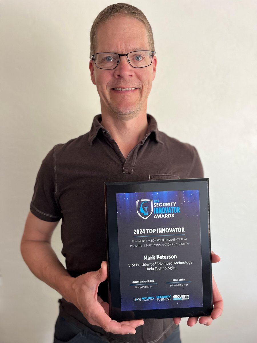 Theia Technologies (@theiatech) on Twitter photo Congrats to <a href="/TheiaTech/">Theia Technologies</a>'s Mark Peterson for being awarded <a href="/SecBusinessMag/">Security Business Magazine</a>'s 2024 Top Innovator!
#Optics #Vision #Lenses #Imaging #TheiaTech #Security Congrats to <a href="/TheiaTech/">Theia Technologies</a>'s Mark Peterson for being awarded <a href="/SecBusinessMag/">Security Business Magazine</a>'s 2024 Top Innovator!
#Optics #Vision #Lenses #Imaging #TheiaTech #Security