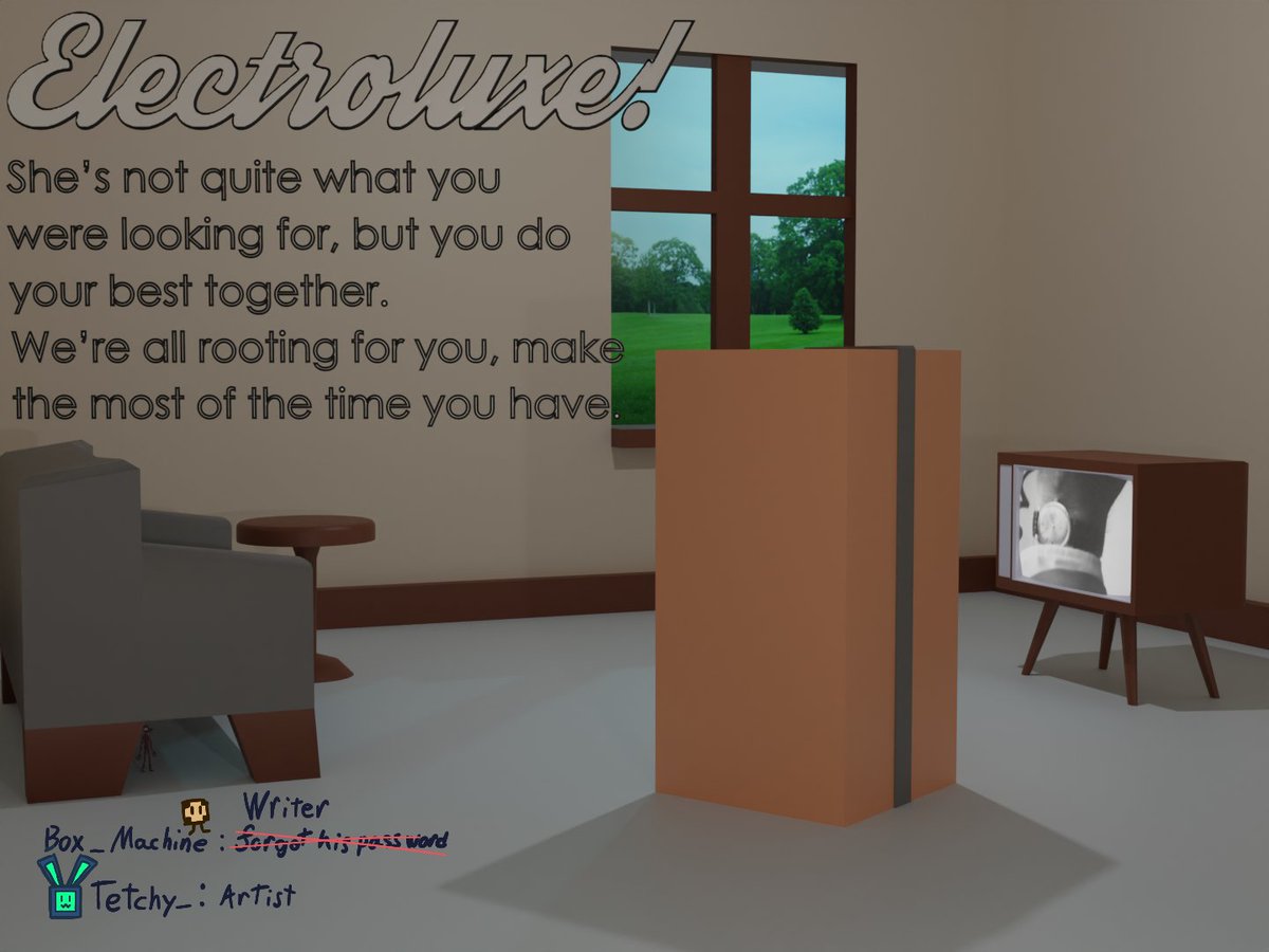 BoxCrate38's tweet image. Forgot to post it here, but Electroluxe! chapter 9 is finally here!
There's a doodle linked with the chapter as penance for my absence :).
archiveofourown.org/works/48233518…