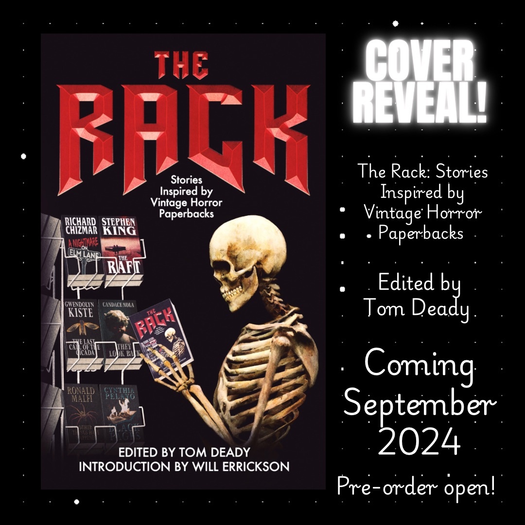 Erin Al-Mehairi ✍🏼👩🏻💻 (@erinalmehairi) on Twitter photo Did you catch the cover reveal yesterday for The Rack: Stories Inspired by Vintage Horror Paperbacks! As a collector of such, & child of the ‘80s, I am so excited for it! Cover by the talented <a href="/LynneHansenArt/">Lynne Hansen Art</a>. Pre-order for Kindle open! Avail Sept. 3!
#horrorfiction #horror 1/2 Did you catch the cover reveal yesterday for The Rack: Stories Inspired by Vintage Horror Paperbacks! As a collector of such, & child of the ‘80s, I am so excited for it! Cover by the talented <a href="/LynneHansenArt/">Lynne Hansen Art</a>. Pre-order for Kindle open! Avail Sept. 3!
#horrorfiction #horror 1/2