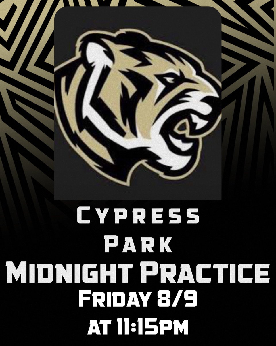 Get ready to huddle up, families and friends, because this Friday night, Cypress Park is the place to be! The excitement will kick off with our  pep rally at 11:15 PM. Then, as the clock strikes Midnight, the football players will hit the field, ready to tackle the season ahead!