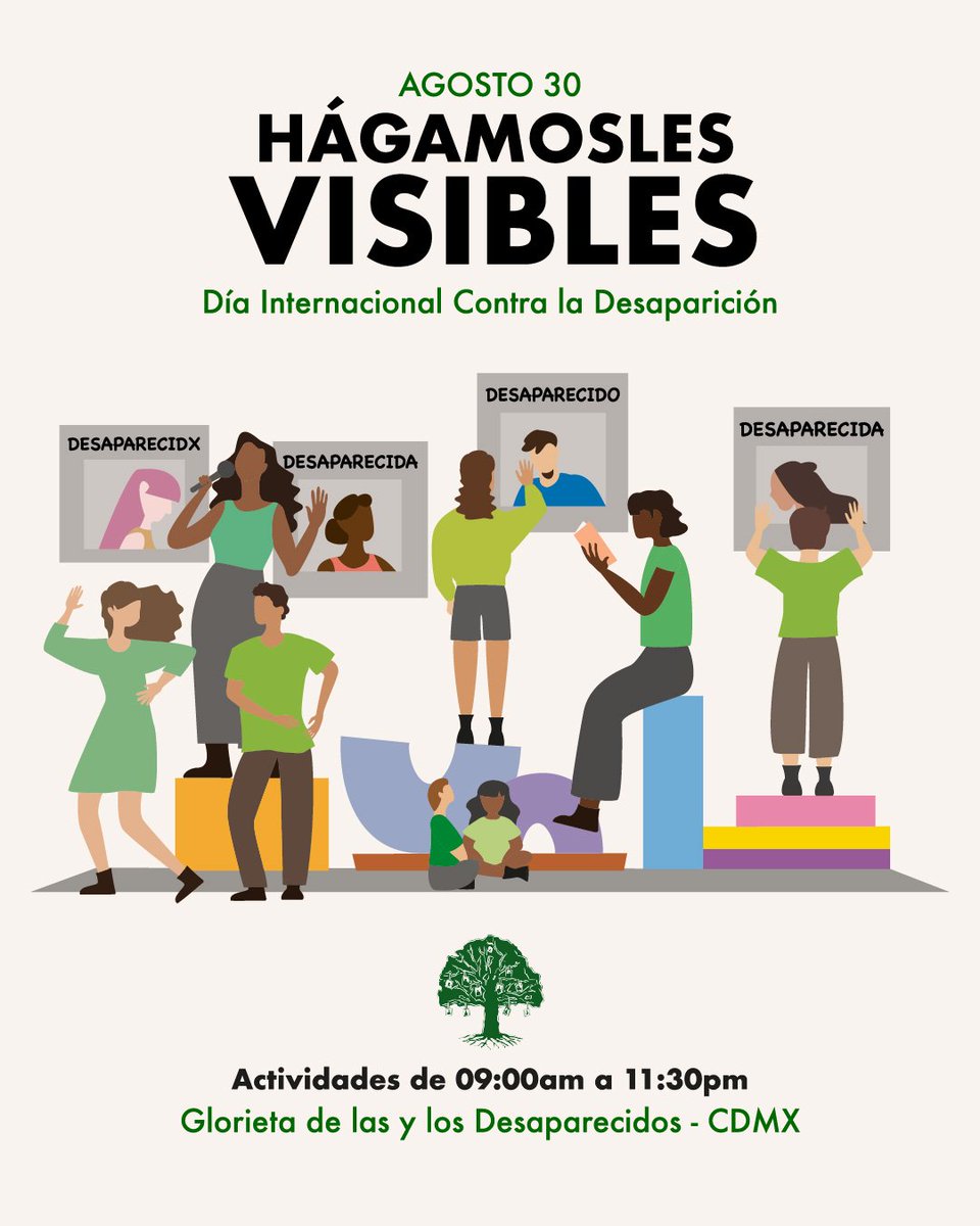 Acompañanos a conmemorar el Día Internacional contra la Desaparición #HagamoslesVisibles ¡Hasta encontrarles!
📍 Glorieta de las y los Desaparecidos - CDMX
📣 9:00a.m. a 11:30p.m.
🗓️30 de agosto