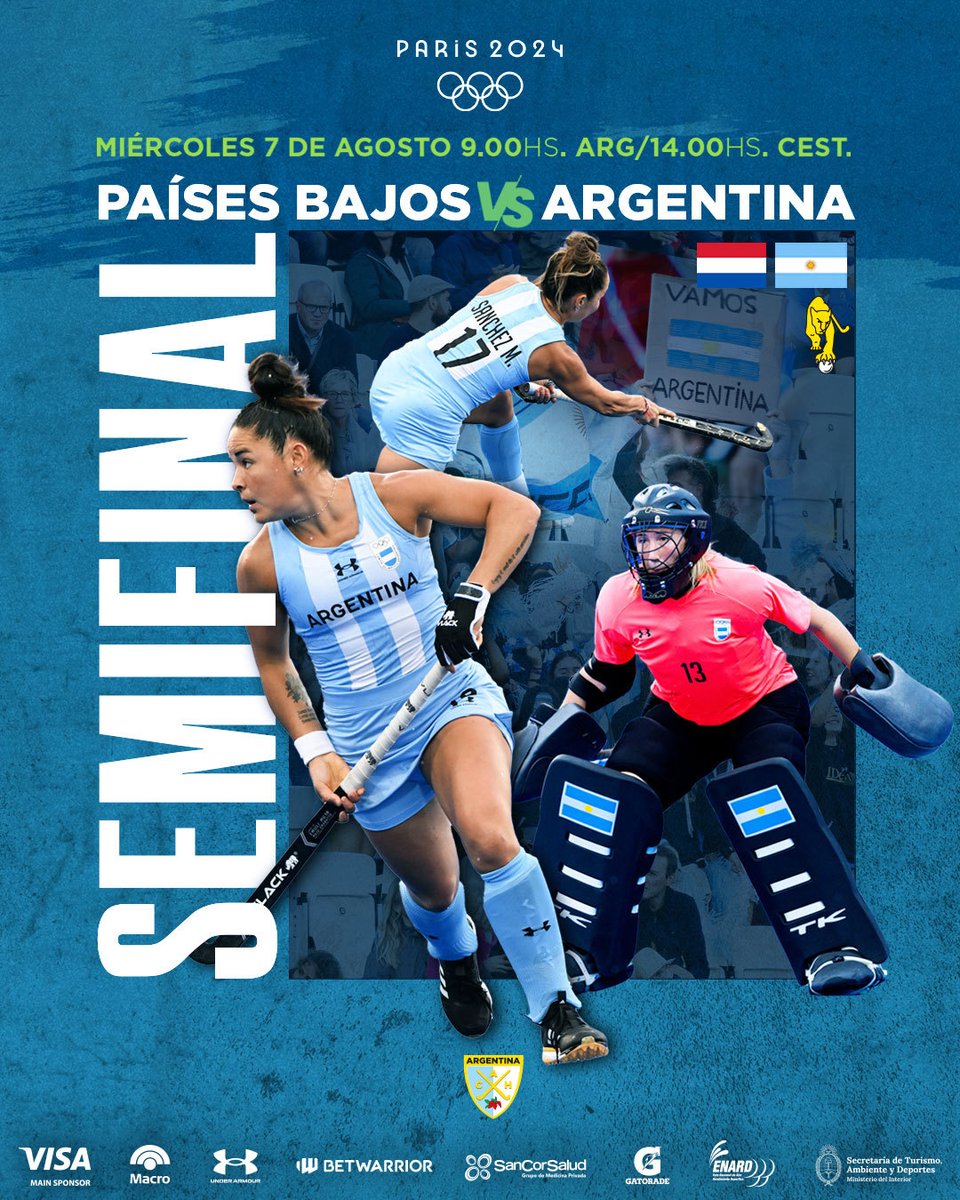 SEMIFINAL OLÍMPICA 👊🇦🇷

#LasLeonas enfrentarán a Países Bajos en la SEMIFINAL de Paris 2024.

🗓 MIÉRCOLES 7 DE AGOSTO
⏰️ 9.00 (ARG)
📺 TyC Sports y TyC Sports Play / TV Pública / Claro Sports

¡Vamos, Leonas! 👊🇦🇷
#VamosArgentina
