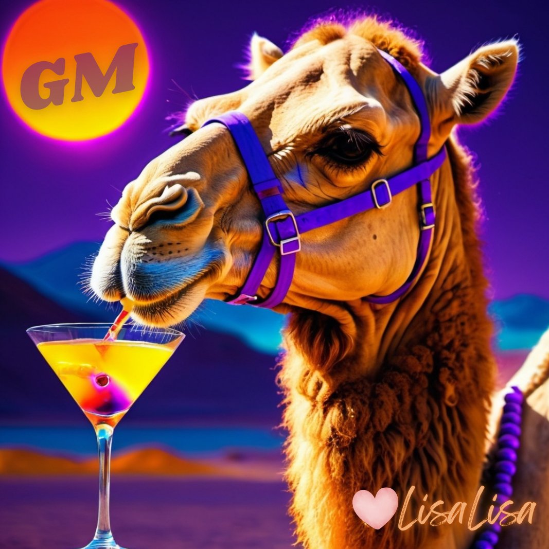 LisaLisa's tweet photo. GM🐫
Starting the day the hump-tastic way: a martini before the morning trek! 🍸Happy Hump Day ~ Have a Good Wednesday X Fam!
#CamelLife #DesertChic https://t.co/8vxt0aqCyp
