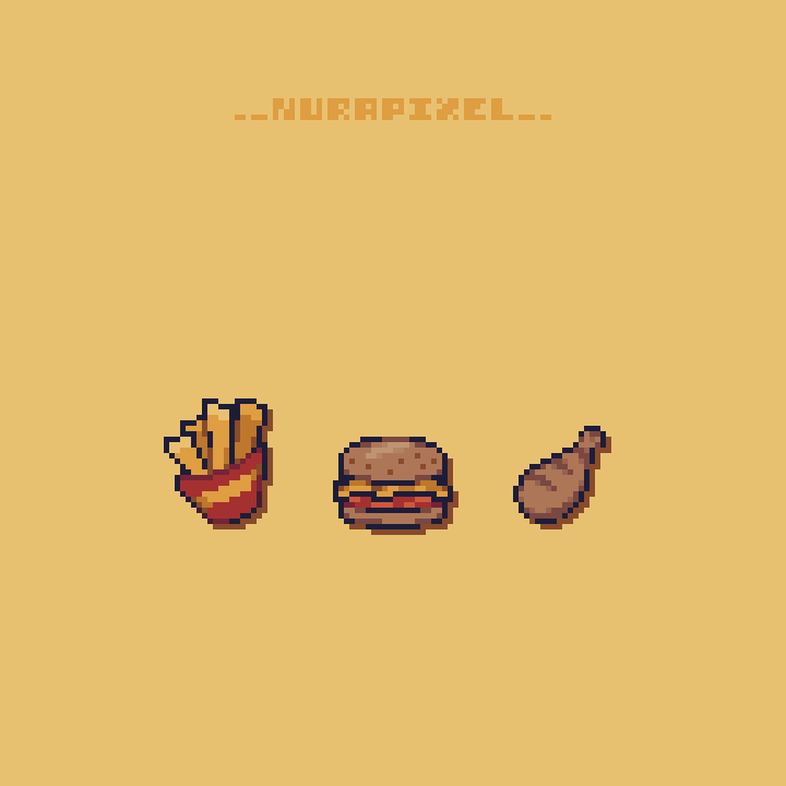 I cooked once again 😩👌

have this fast-food pixel art for your morning!