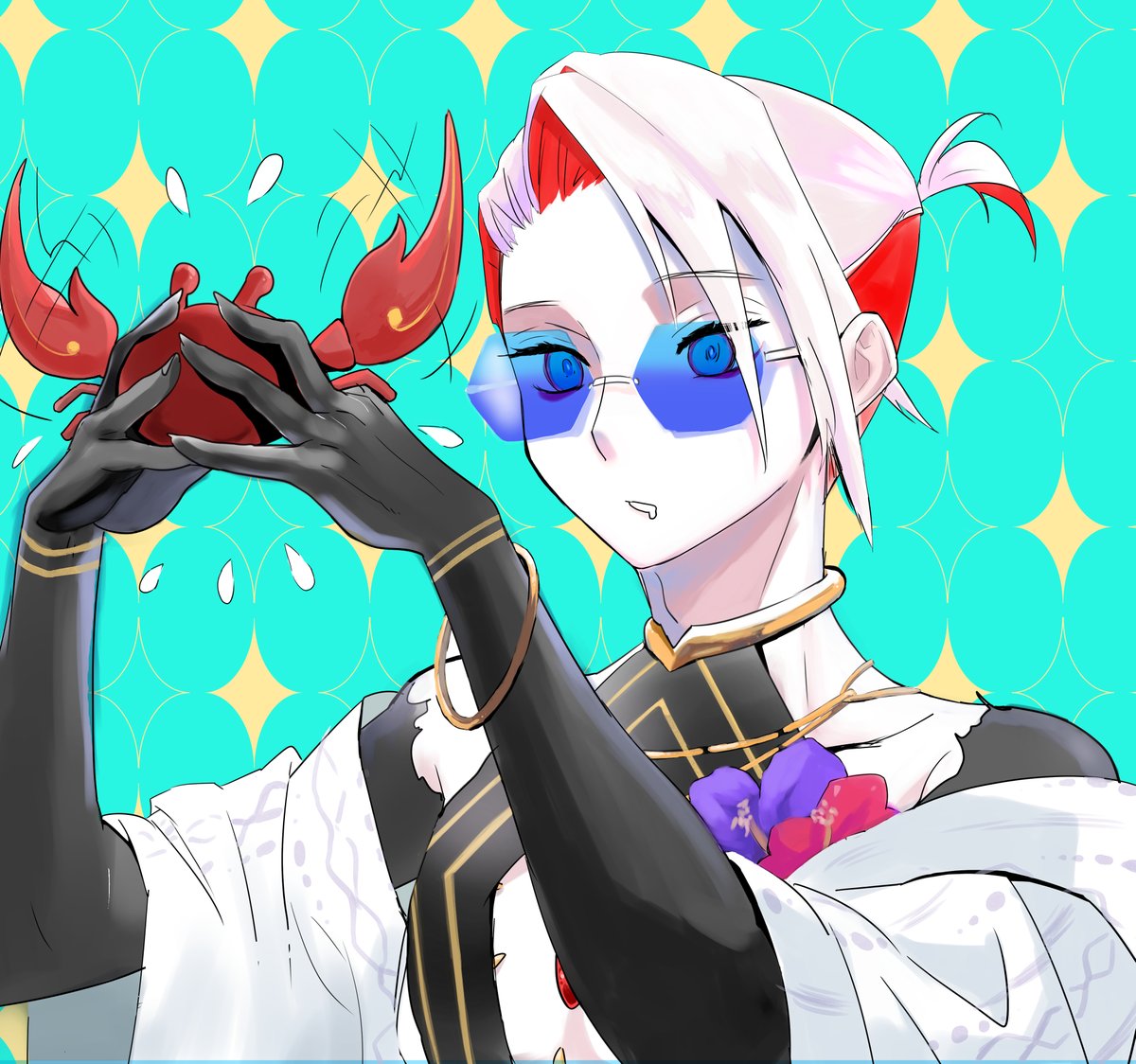 かわいい！！！！ありがとうございますありがとうございます！！！！
背中側とかシャツの下とかどうなってるのか知りたい。
あと耳輪してない…って思ったらカニさんをアップで見たらお腹にありましたね。よかった！！！！！！！