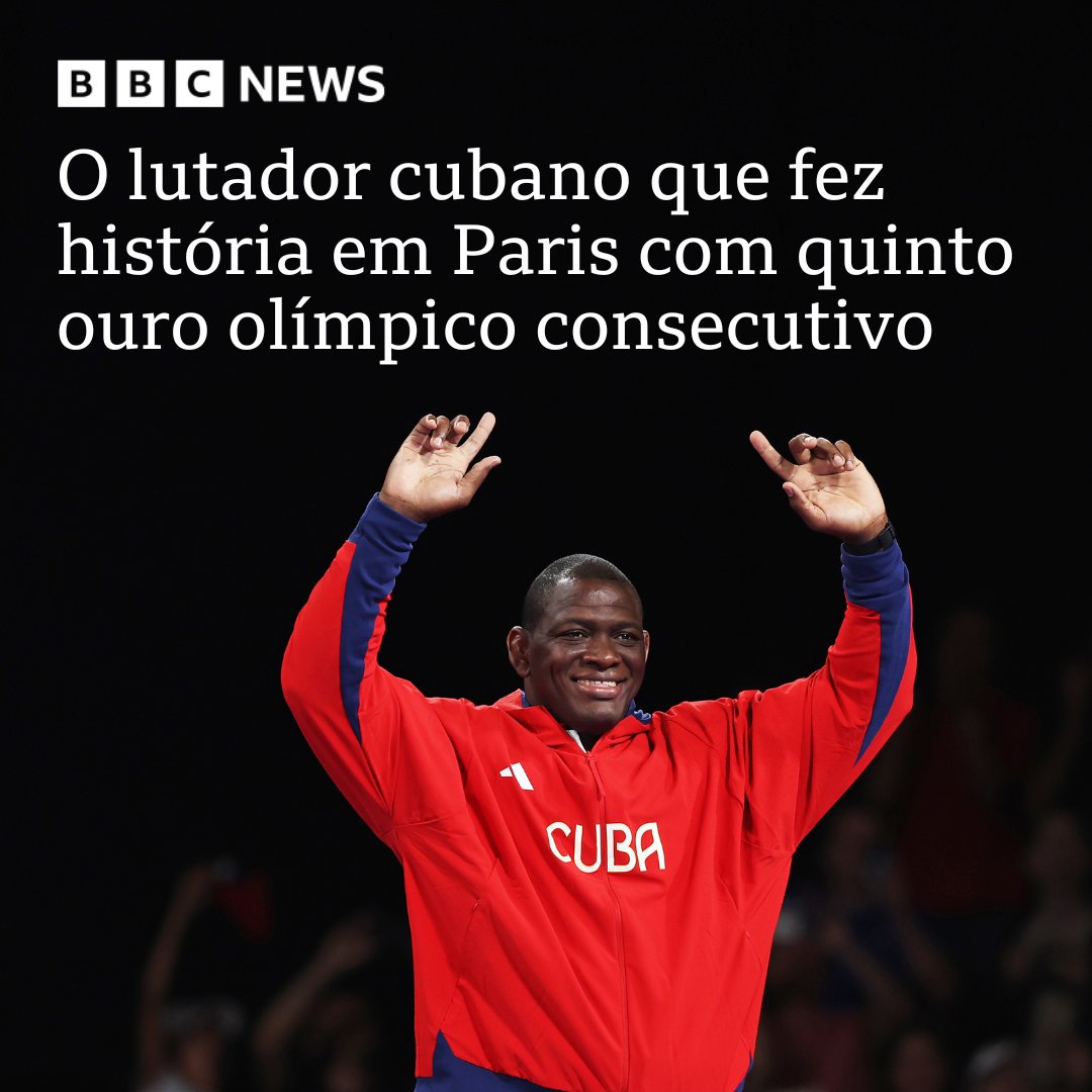 Aos 41 anos, Mijaín Lopez alcançou um feito inédito ao conquistar sua quinta medalha de ouro na mesma prova, algo que nenhum outro atleta havia conseguido: bbc.in/4dyEXxH