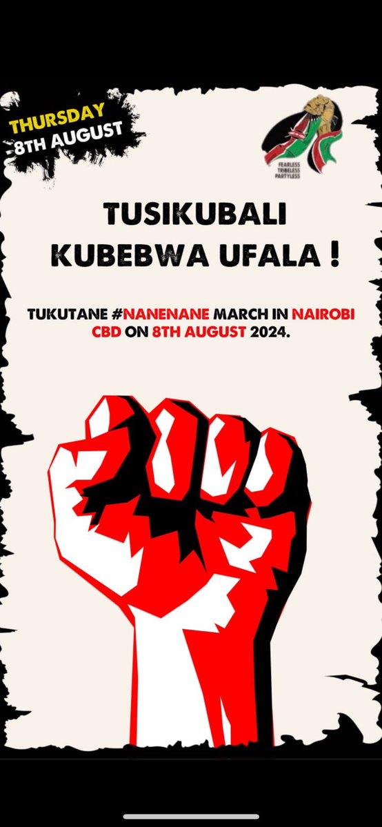 Ufala nayo hatutabebwa!! #RutoMustGo #NaneNaneMarch