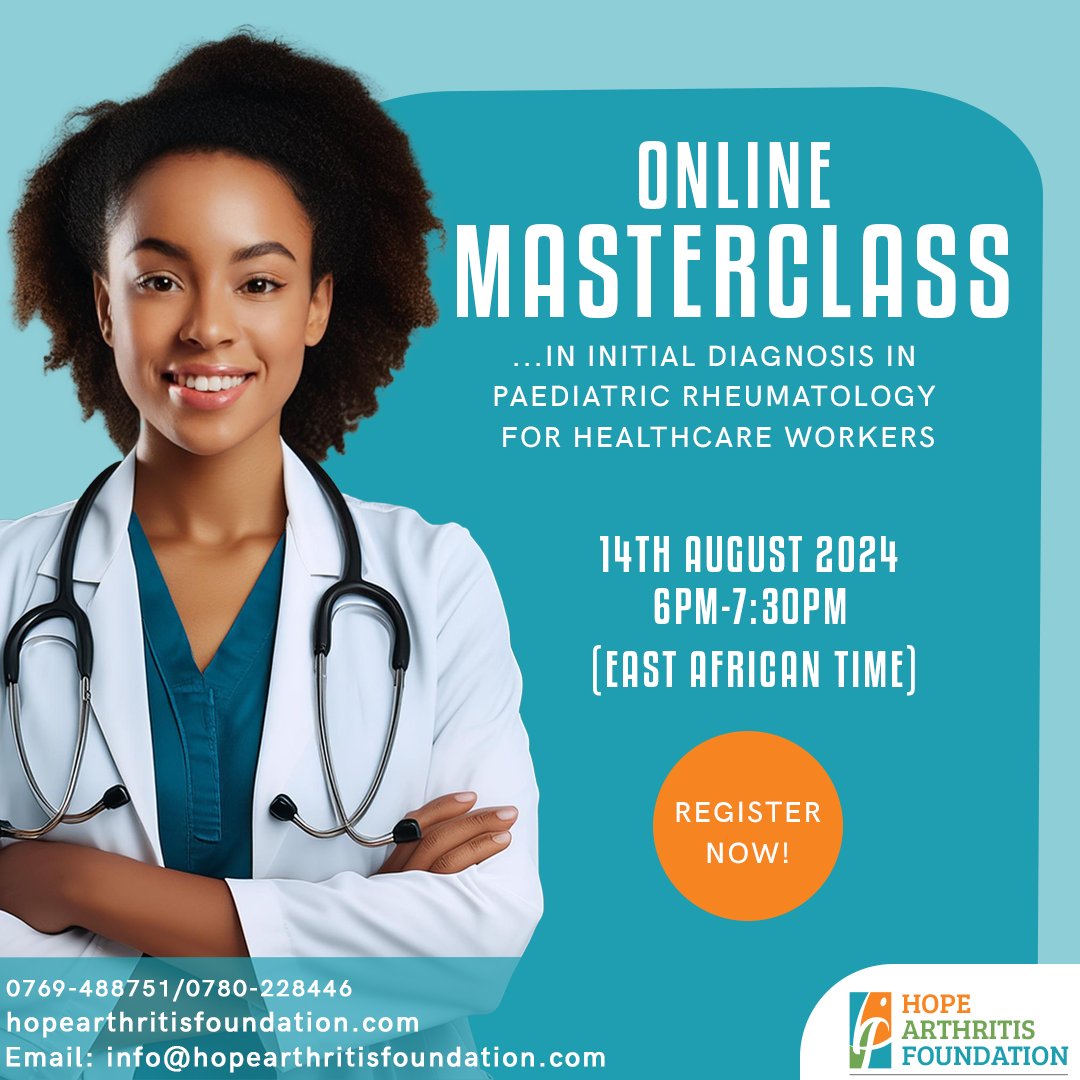 HopeArthritis's tweet image. Accurate diagnosis in pediatric rheumatology starts with proper training. Register for our Masterclass now!bit.ly/ABCMasterclass…
#hopearthritisfoundation #masterclassalert #HealthcareForAll #healthcareworkers