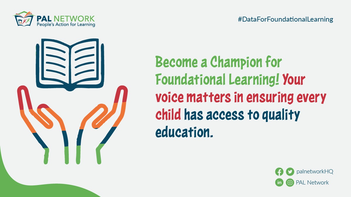 Become a Champion for Foundational Learning! Join the Data for Foundational Learning Campaign and ensure every child has access to quality education. Learn more here palnetwork.org/campaigns #DataForFoundationalLearning #EducationForAll