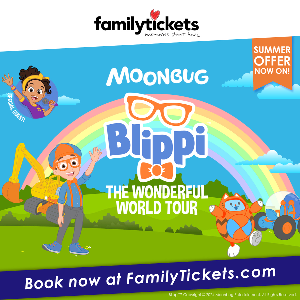 FamilyTicketsUK's tweet photo. 🙌 Don't miss out on our amazing offer!
Enjoy huge savings on #Blippi #TheWonderfulWorldTour tickets when you book at:
👉 https://t.co/8tBoPpvRrW
for weekday performances.

Experience the show from our great value seats for only £15 (save 50%)!
🎫 Book now &amp; enjoy huge discounts. https://t.co/yDqxgDAjAD